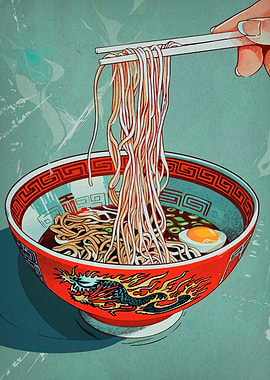 Ramen Bowl with Chopsticks