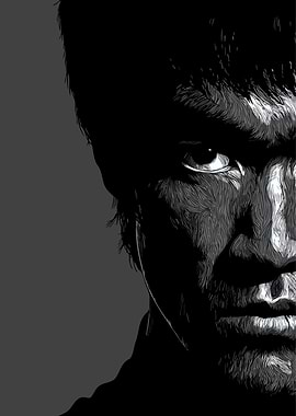Bruce Lee Close-Up Portrait
