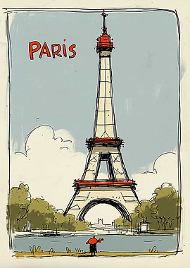 Paris Eiffel Tower Sketch