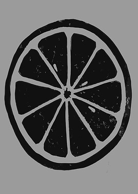 Black and White Orange Slice Graphic