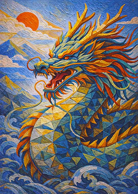 Dragon Over Mountains and Sea