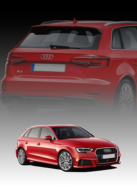 Red Audi A3 Sportback