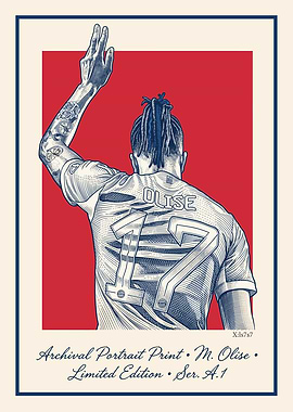 Michael Olise Archival Portrait Print