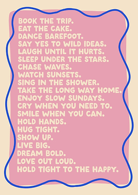 Book The Trip Poster, Inspirational Quote Wall Art, Pink Aesthetic Motivation Print