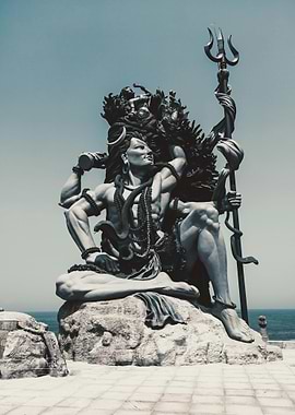 Lord Shiva Statue by the Sea