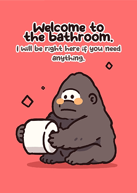 Gorilla holding toilet paper