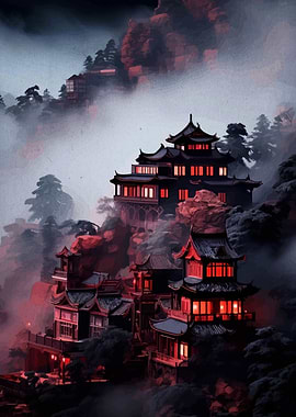 Misty Mountain Pagodas