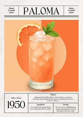 Vintage Paloma Cocktail – Classic 1950s Mexican Refreshment