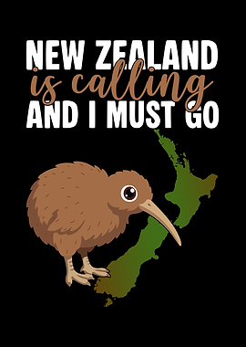 New Zealand Kiwi Bird Map