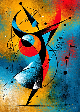 Geometric Cosmic Dance Modern Wall Art