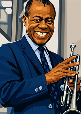 Louis Armstrong with Trumpet