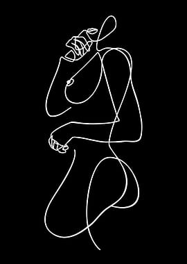 Minimalist Line Art of a Woman