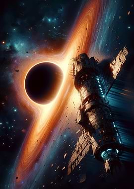 Spaceship near a black hole
