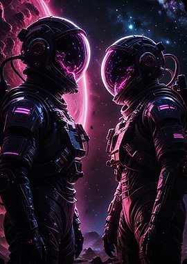 Astronauts in Neon Space