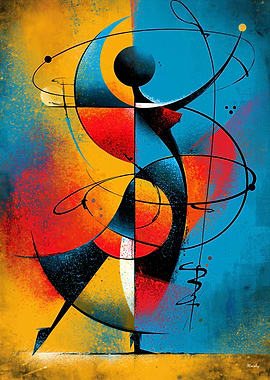 Cosmic Flamenco Abstract Wall Art