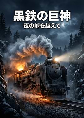 Steam Train in Snowy Mountains