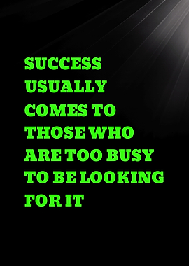 Success Quote on Black Background