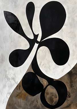 Abstract Black and White Organic Forms