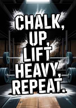 Chalk Up, Lift Heavy, Repeat Gym motivational