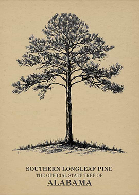 Southern Longleaf Pine Alabama State Tree