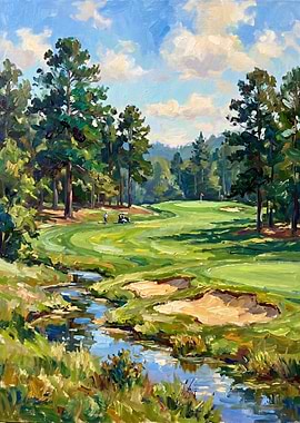 Golf Course Landscape Painting