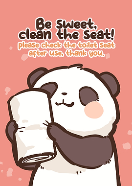 Cute Panda Holding Toilet Paper