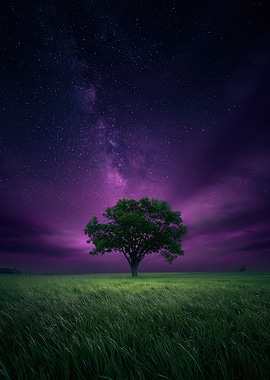 Lone Tree Under the Milky Way