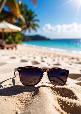 Sunglasses on a Tropical Beach