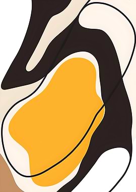 Abstract Organic Shapes with Yellow and Brown