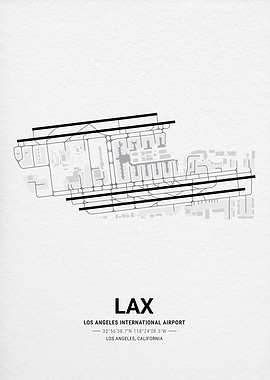 Los Angeles International Airport Map Poster