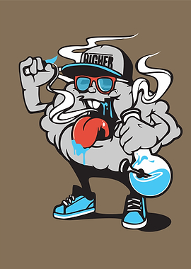 Cartoon Character with Bong and Vape