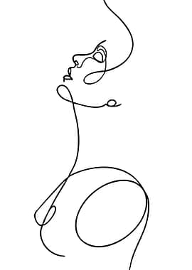 Minimalist Line Art of a Woman's Face