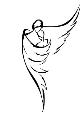 Abstract Angel with Wings