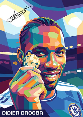 Didier Drogba Pop Art Portrait