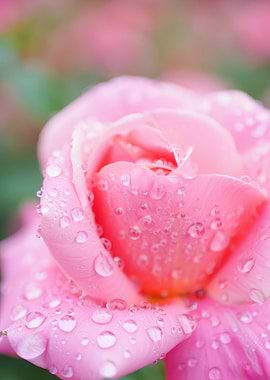 Pink Rose with Water Droplets