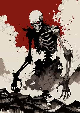 Giant Skeleton Overlooking Village