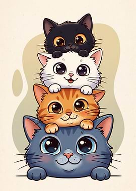 Stack of Cute Kittens