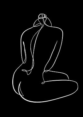 Minimalist Line Art of a Woman