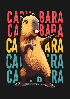 Capybara Dabbing with Text