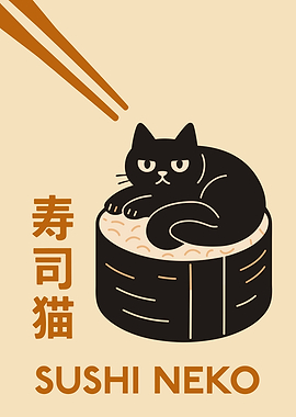 Sushi Cat with Chopsticks