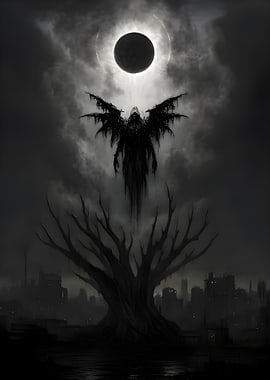 Dark Angel Eclipse Cityscape