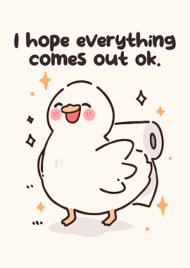 Cute Duck with Toilet Paper
