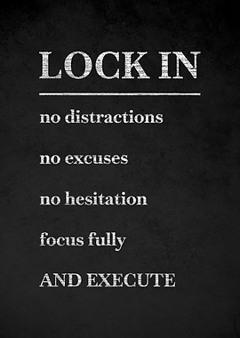 Lock In Motivational Text Art v5