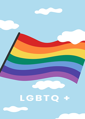 LGBTQ+ Pride Flag in Sky