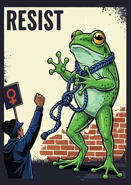 Resist Frog with Rope and Protestor