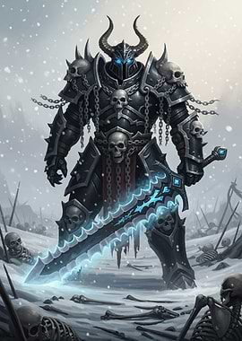 Dark Knight with Glowing Sword