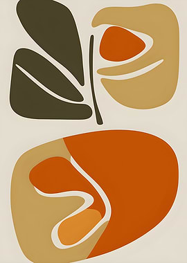 Abstract Organic Shapes in Earth Tones