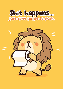 Cute Lion with Toilet Paper