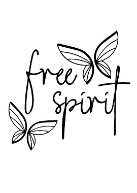 Free Spirit Butterfly Text Art