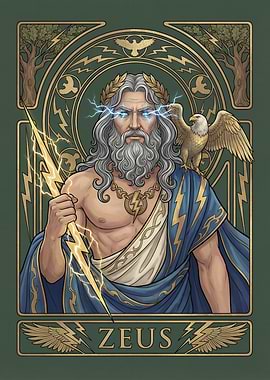 Zeus with Lightning and Eagle